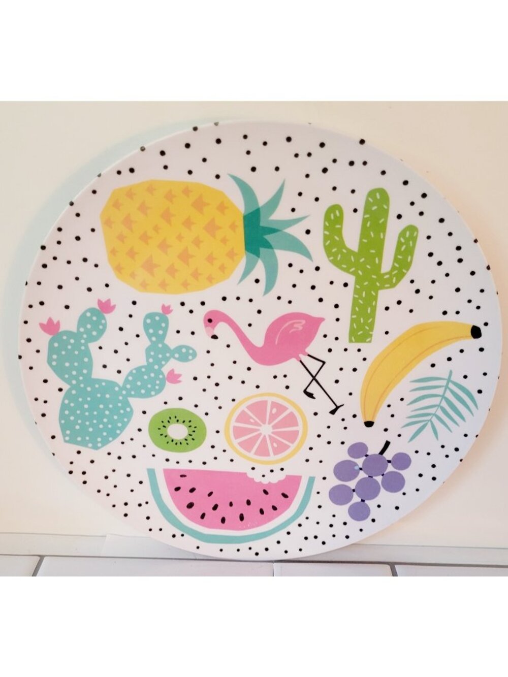 Summer Picnic 9" Dinner Plate Round Melamine Platter Serving BBQ Cookout